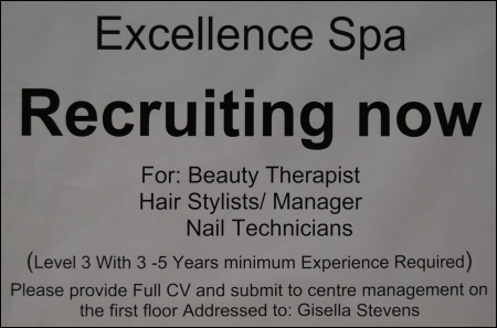 Job vacancies at Excellence Spa, Bradley Stoke, Bristol