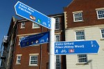 Signpost near Savages Wood Roundabout, Bradley Stoke, Bristol.