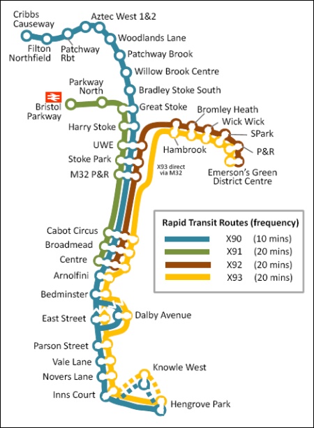 Proposed Rapid Transit Service Network