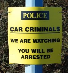 Police car crime poster