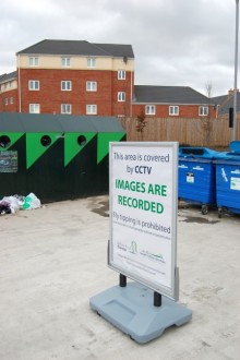 Recycling area at the Willow Brook Centre, Bradley Stoke, Bristol