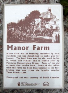 Living Landmarks plaque at the site of Manor Farm, Bradley Stoke