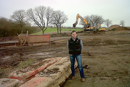 Cllr Ben Walker at the construction site