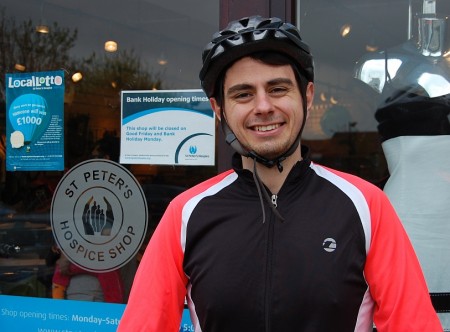 Mike Trevelyan - charity cyclist from Bristol. 