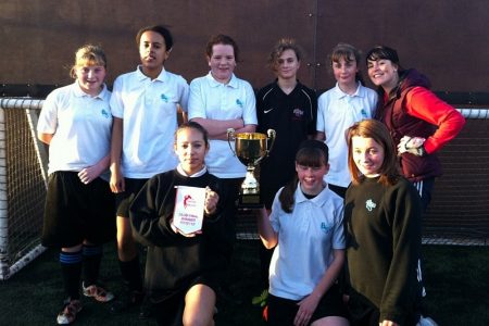 Bradley Stoke Community School girls football team, npower Girls Cup winners.