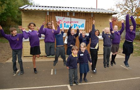 Official opening of the Scrapstore PlayPod at Wheatfield Primary School.