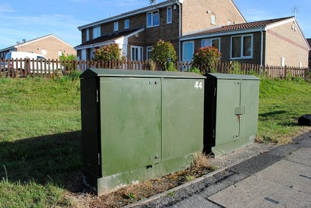 Telephone cabinets near the junction of Baileys Court Road and Ellan Hay Road.