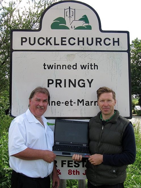 Pucklechurch councillors celebrate the planned arrival of superfast broadband.