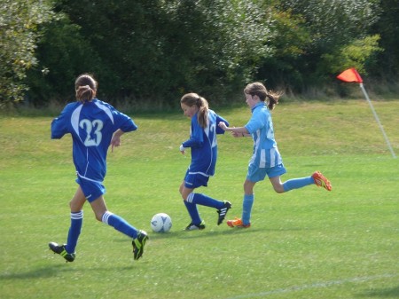 Bradley Stoke Youth FC Under-11 Girls in action against Wotton Rovers.