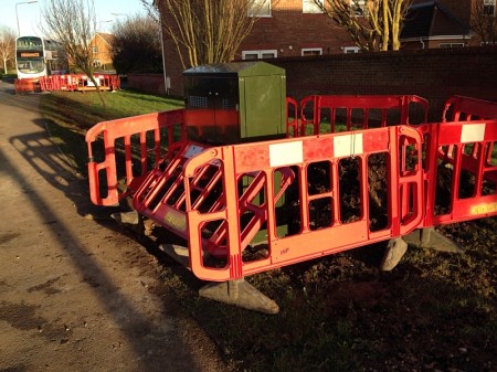 Soon-to-be fibre-enabled BT cabinet no. 35 on Webbs Wood Road, Bradley Stoke, Bristol.