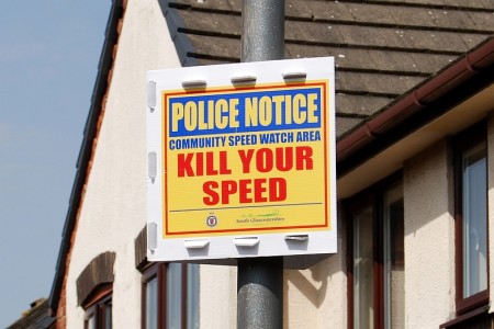 Community Speed Watch ‘tri sign’ in Ormonds Close, Bradley Stoke.