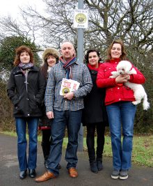 Andrew Tancock (centre) with other members of the Snowberry Close Neighbourhood Watch group in Bradley Stoke.