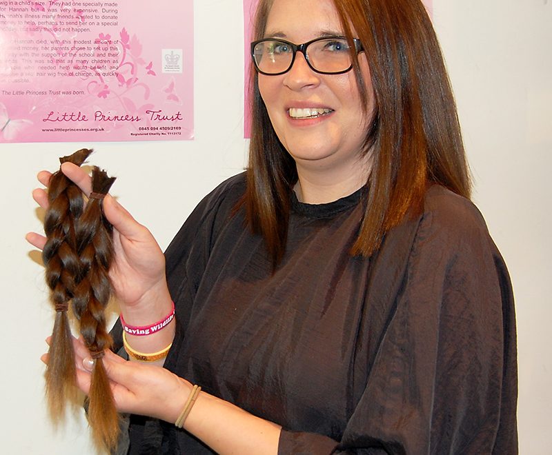Wendy Donaldson has her hair lopped to help the Little Princess Trust create a real-hair wig for a sick child.