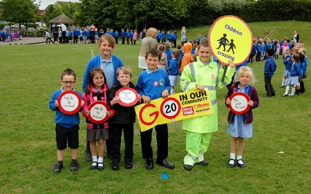 The Giant Walk at Meadowbrook Primary School, Bradley Stoke, Bristol.