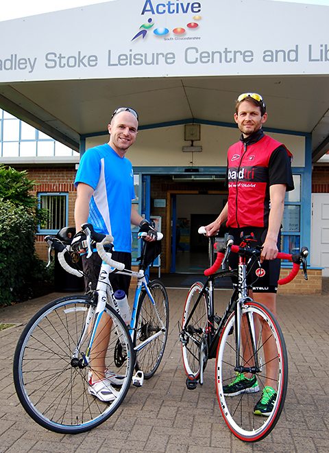 Nick Groves (left) and Simon Ward, entrants in the Active Triathlon, which takes place in Bradley Stoke on 30th August 2015.