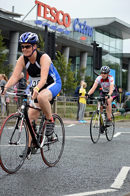 Active Triathlon: Cyclists on Bradley Stoke Way.