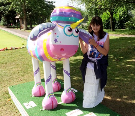 Hollie visits 'Sparkles' on the Bristol 'Shaun in the City' sculpture trail.