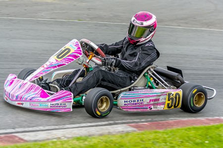 Kart racer Paige Holden in action.