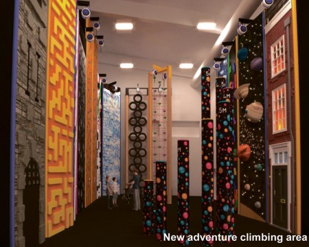 Artist's impression of the new adventure climbing area at Bradley Stoke Leisure Centre.