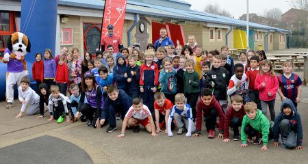 Sport Relief 'marathon' at Baileys Court Primary School, Bradley Stoke.