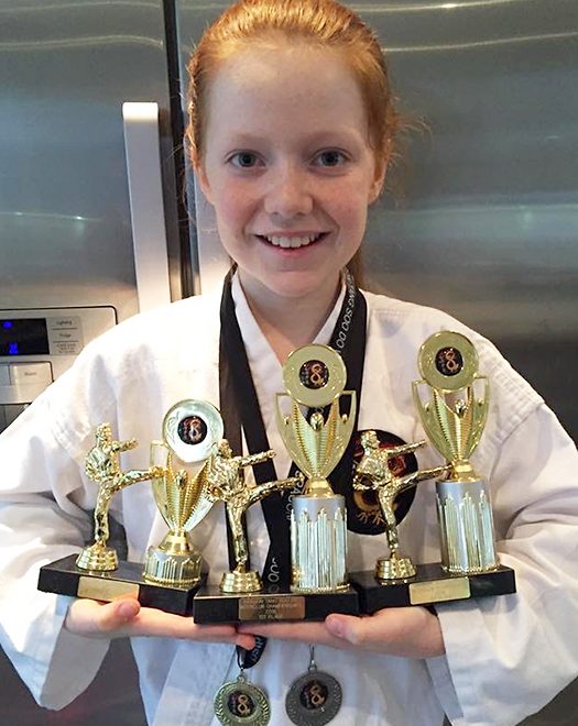 Georgia Powell, multiple winner at the Dragon Tang Soo Do Championships in Bradley Stoke on 19th March 2016.