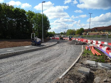 Photo of new bus lane at Aztec West.