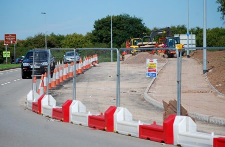 Photo of new bus lane near Great Stoke Roundabout.