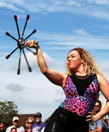 Bradley Stoke Carnival fire breather act.