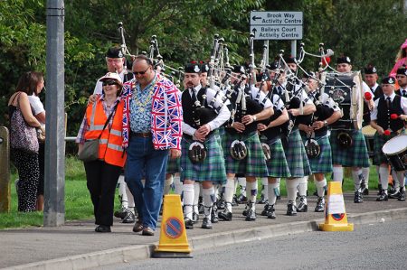 Bradley Stoke Carnival parade in Savages Wood Road.