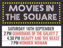 Poster for the 'Movies in the Square' event.