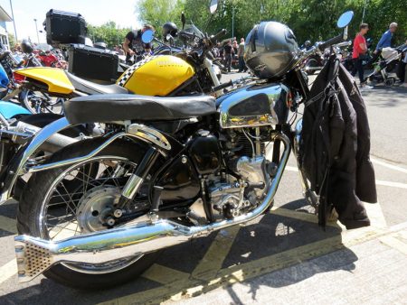 Photo of a parked motorcycle at the 'Get Yer Leg Over' for MS event.