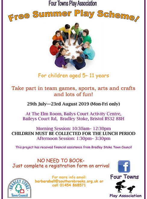 Poster giving details of the play scheme in Bradley Stoke.