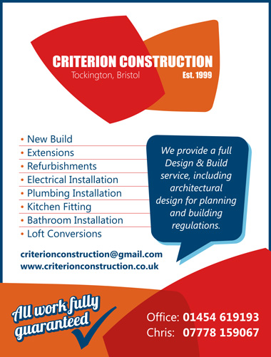 Criterion Construction: Design and build service in north Bristol.