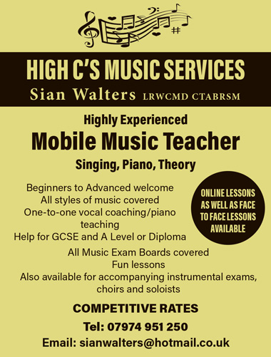 High C's Music Services - mobile music teacher covering Bristol and South Gloucestershire.