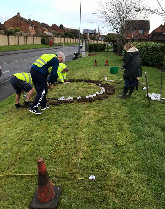 View of the planting site looking towards Baileys Court Roundabout.