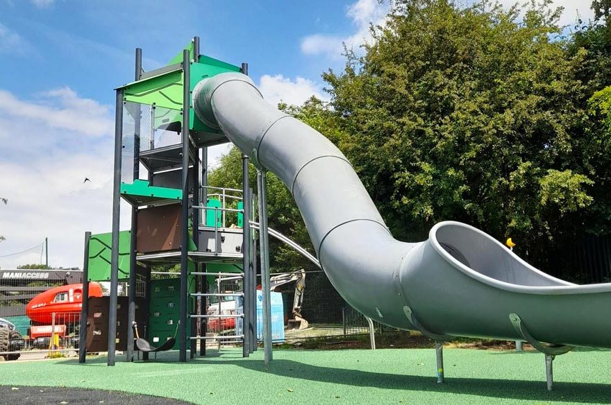 Photo of a large slide in a play park.