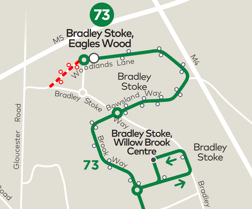 Map of a bus route.