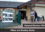 Photo of a teller outside a polling station. Image overlaid with the text "General Election 2024" and "Filton and Bradley Stoke".