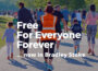 Photo of a parkrun in progress overlaid with the phrase 'Free For Everyone Forever'.