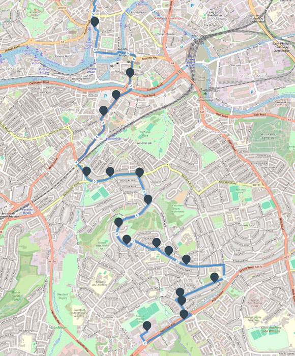 Bus route map.