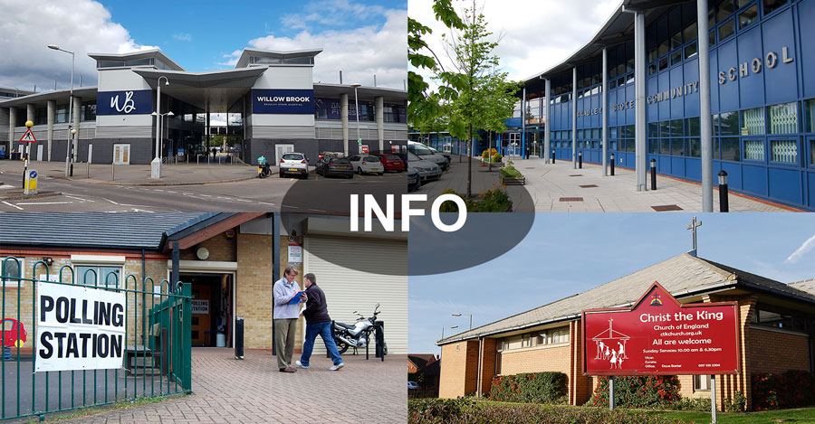 Collage of photos from information pages on the Bradley Stoke Journal website.